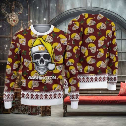Washington Football Team Christmas Skull Pattern Pattern 3D Sweater Christmas Gift