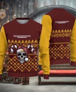 Washington Football Team Ugly Christmas Skull Xmas Sweater Hibernate Gift Mens Women