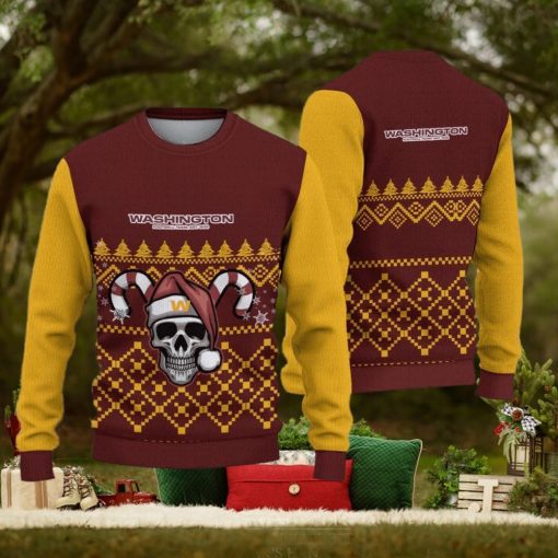 Washington Football Team Ugly Christmas Skull Xmas Sweater Hibernate Gift Mens Women