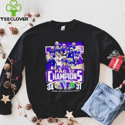 Washington Huskies 2023 PAC 12 Champions 34 31 hoodie, sweater, longsleeve, shirt v-neck, t-shirt