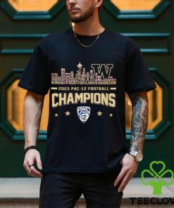 Washington Huskies 2023 Pac 12 football Champions city names shirt