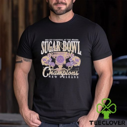 Washington Huskies 2024 Sugar Bowl Champions Purple Trophy T Shirt