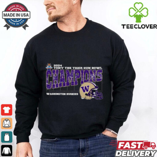 Washington Huskies 2024 Tony the Tiger Sun Bowl Champions College Bowl Season Vintage Helmet Unisex T Shirt.