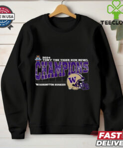 Washington Huskies 2024 Tony the Tiger Sun Bowl Champions T-shirt, College Bowl Season vintage helmet design, unisex fit, Washington football fan gear, Sun Bowl championship shirt.