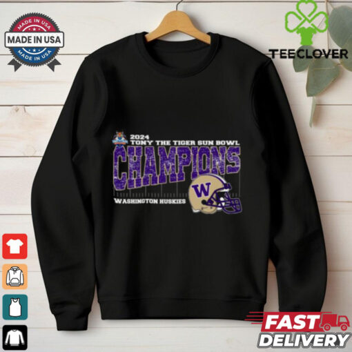 Washington Huskies 2024 Tony the Tiger Sun Bowl Champions College Bowl Season Vintage Helmet Unisex T Shirt.