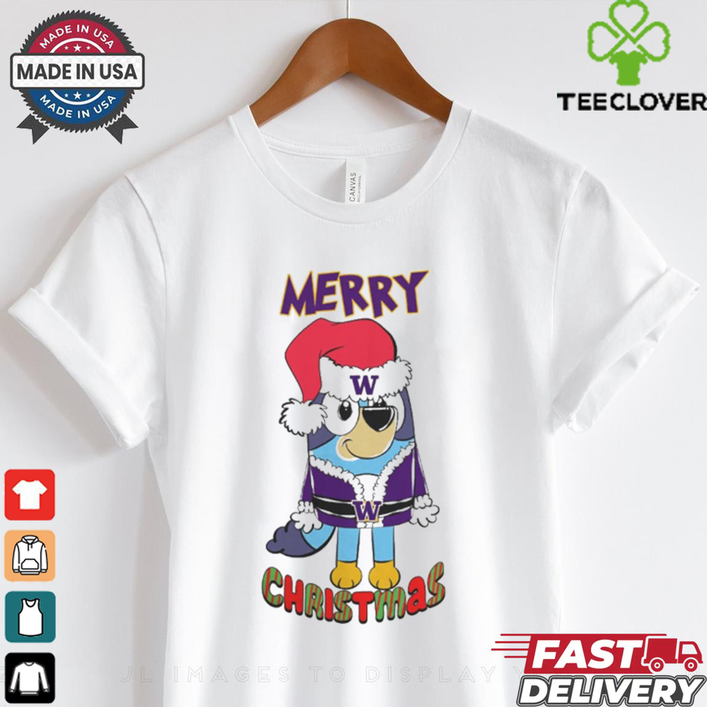 Washington Huskies Bluey Merry Christmas 2024 Shirt Washington Huskies Bluey Merry Christmas 2024 Shirt