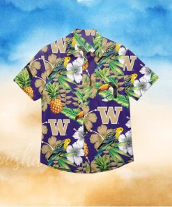 Washington Huskies Floral Hawaiian Shirt