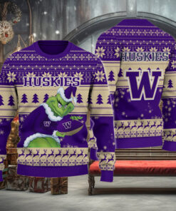Washington Huskies Grinch Ugly Christmas Sweater
