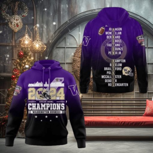 Washington Huskies Hoodie, 2024 Sugar Bowl Champions 3D Hoodie