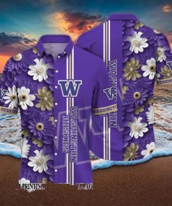 Washington Huskies NCAA Flower Awesome Outfit Hawaii Shirt And Tshirt
