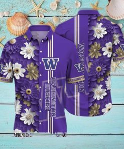 Washington Huskies NCAA Flower Awesome Outfit Hawaii Shirt And Tshirt