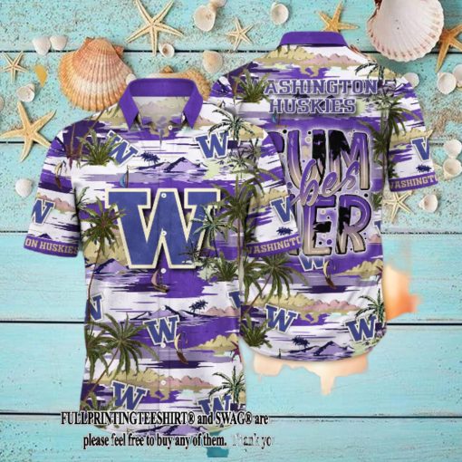 Washington Huskies NCAA Flower Pattern All Over Print Hawaii Shirt And Thoodie, sweater, longsleeve, shirt v-neck, t-shirt