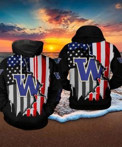 Washington Huskies NCAA US Flag 3D Printed Hoodie Ver 1