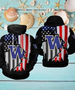 Washington Huskies NCAA US Flag 3D Printed Hoodie Ver 1