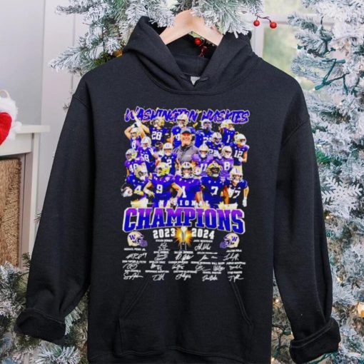 Washington Huskies National Champions 2023 2024 signatures hoodie, sweater, longsleeve, shirt v-neck, t-shirt