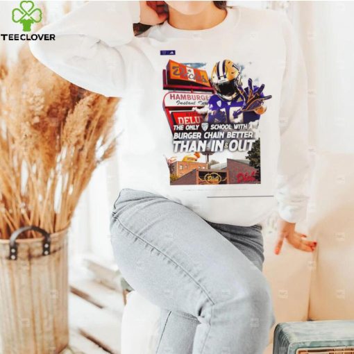 Washington Huskies Nick Juran the only Pac 12 school with a Burger Chain better than in and out poster shirt