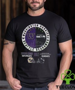 Washington Huskies On Saturdays On Seattle Seahawks On Sundays Circle Logo Shirt