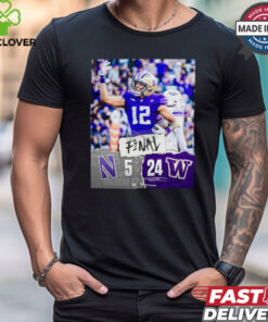 Washington Huskies Win 24 5 Northwestern Wildcats 2024 B1g Football Final Score Shirt