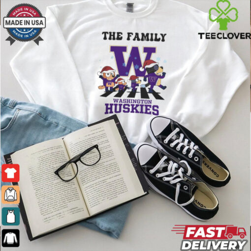 Washington Huskies X Family Bluey Merry Christmas 2024 Shirt