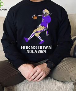 Washington Huskies skeleton horns down nola 2024 hoodie, sweater, longsleeve, shirt v-neck, t-shirt