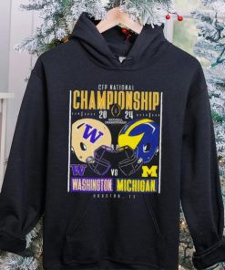 Washington Huskies vs Michigan Wolverines 2024 CFP national championship Houston Texas helmet head to head hoodie, sweater, longsleeve, shirt v-neck, t-shirt