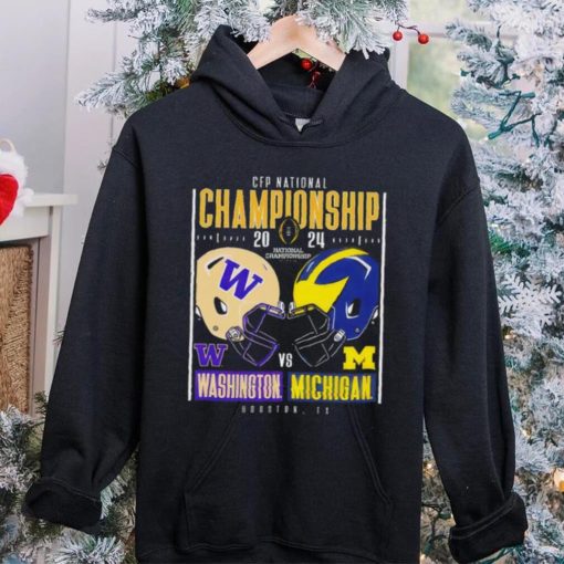 Washington Huskies vs Michigan Wolverines 2024 CFP national championship Houston Texas helmet head to head hoodie, sweater, longsleeve, shirt v-neck, t-shirt