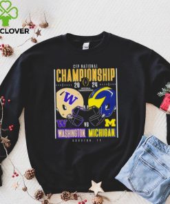 Washington Huskies vs Michigan Wolverines 2024 CFP national championship Houston Texas helmet head to head hoodie, sweater, longsleeve, shirt v-neck, t-shirt