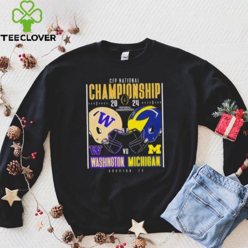 Washington Huskies vs Michigan Wolverines 2024 CFP national championship Houston Texas helmet head to head hoodie, sweater, longsleeve, shirt v-neck, t-shirt