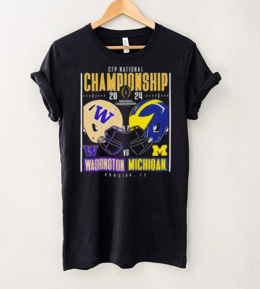 Washington Huskies vs Michigan Wolverines 2024 CFP national championship Houston Texas helmet head to head hoodie, sweater, longsleeve, shirt v-neck, t-shirt