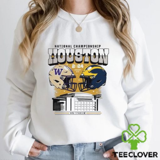 Washington Huskies vs Michigan Wolverines National Championship Houston NRG Stadium January 8th 2024 Helmet Shirt