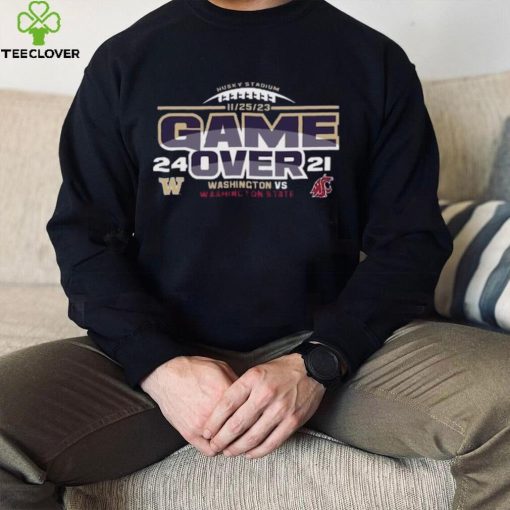 Washington Huskies vs. Washington State Cougars Blue 84 Unisex 2023 Apple Cup Score T Shirt