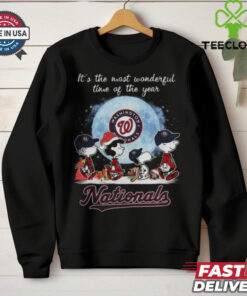 Washington Nationals It The Most Wonderful Time Of The Year Peanut Characters Christmas Shirt