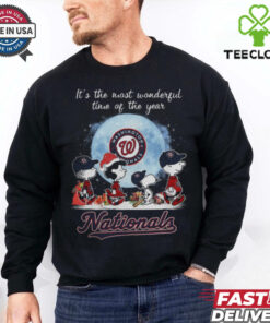 Washington Nationals It The Most Wonderful Time Of The Year Peanut Characters Christmas Shirt