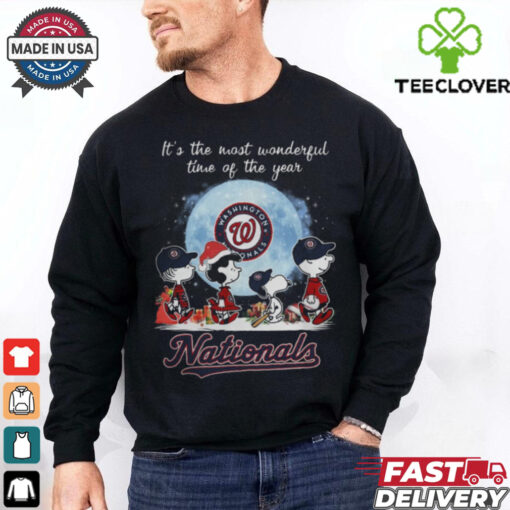 Washington Nationals It The Most Wonderful Time Of The Year Peanut Characters Christmas Shirt