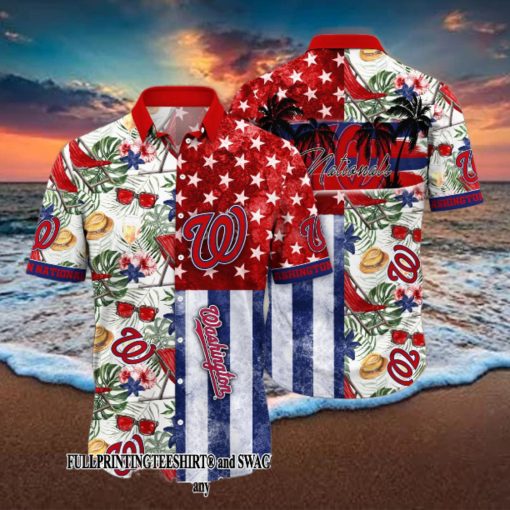 Washington Nationals MLB Flower For Fans 3D Hawaii Shirt And Tshirt