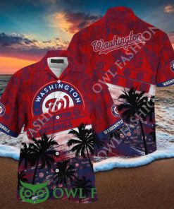 Washington Nationals MLB Palm Tree Pattern Hawaiian Shirt Aloha