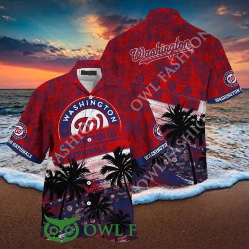 Washington Nationals MLB Palm Tree Pattern Hawaiian Shirt Aloha
