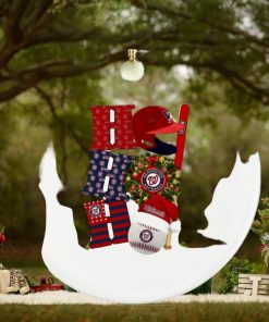 Washington Nationals ho ho ho helmet wreath logo Santa Ball Christmas ornament