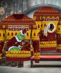 Washington Redskin Grinch Ugly Christmas Sweater