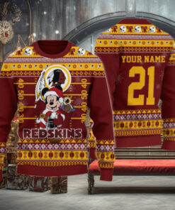 Washington Redskin Mickey Mouse Santa Ugly Christmas Sweater