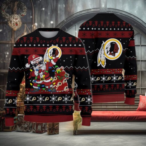 Washington Redskin Santa Claus Ugly Christmas Sweater