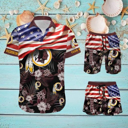 Washington Redskinds Personalized NFL Hawaiian Shirt & Shorts For Fans Gift Men And Women Holiday Summer