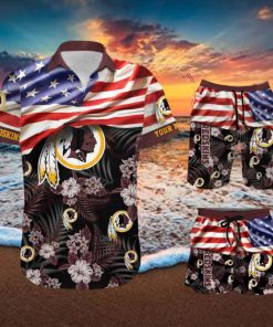 Washington Redskinds Personalized NFL Hawaiian Shirt & Shorts For Fans Gift Men And Women Holiday Summer