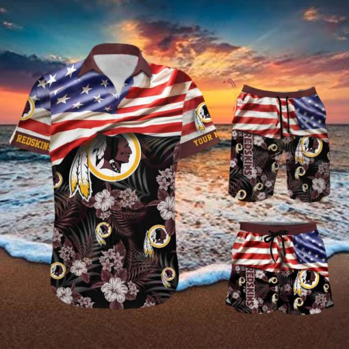 Washington Redskinds Personalized NFL Hawaiian Shirt & Shorts For Fans Gift Men And Women Holiday Summer