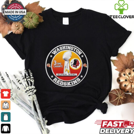 Washington Redskins 3 Time Super Bowl Champions logo shirt