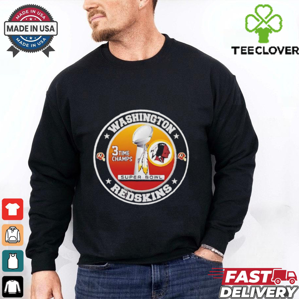 Washington Redskins 3 Time Super Bowl Champions logo shirt Washington Redskins 3 Time Super Bowl Champions logo shirt