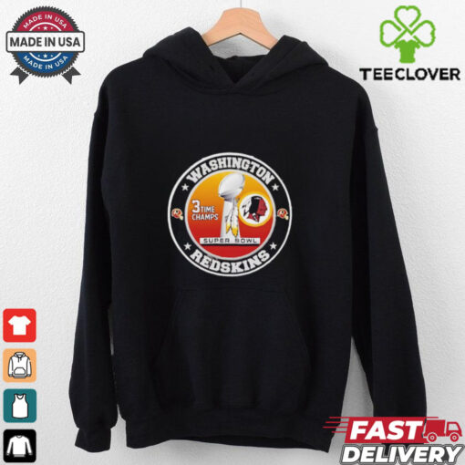 Washington Redskins 3 Time Super Bowl Champions logo shirt