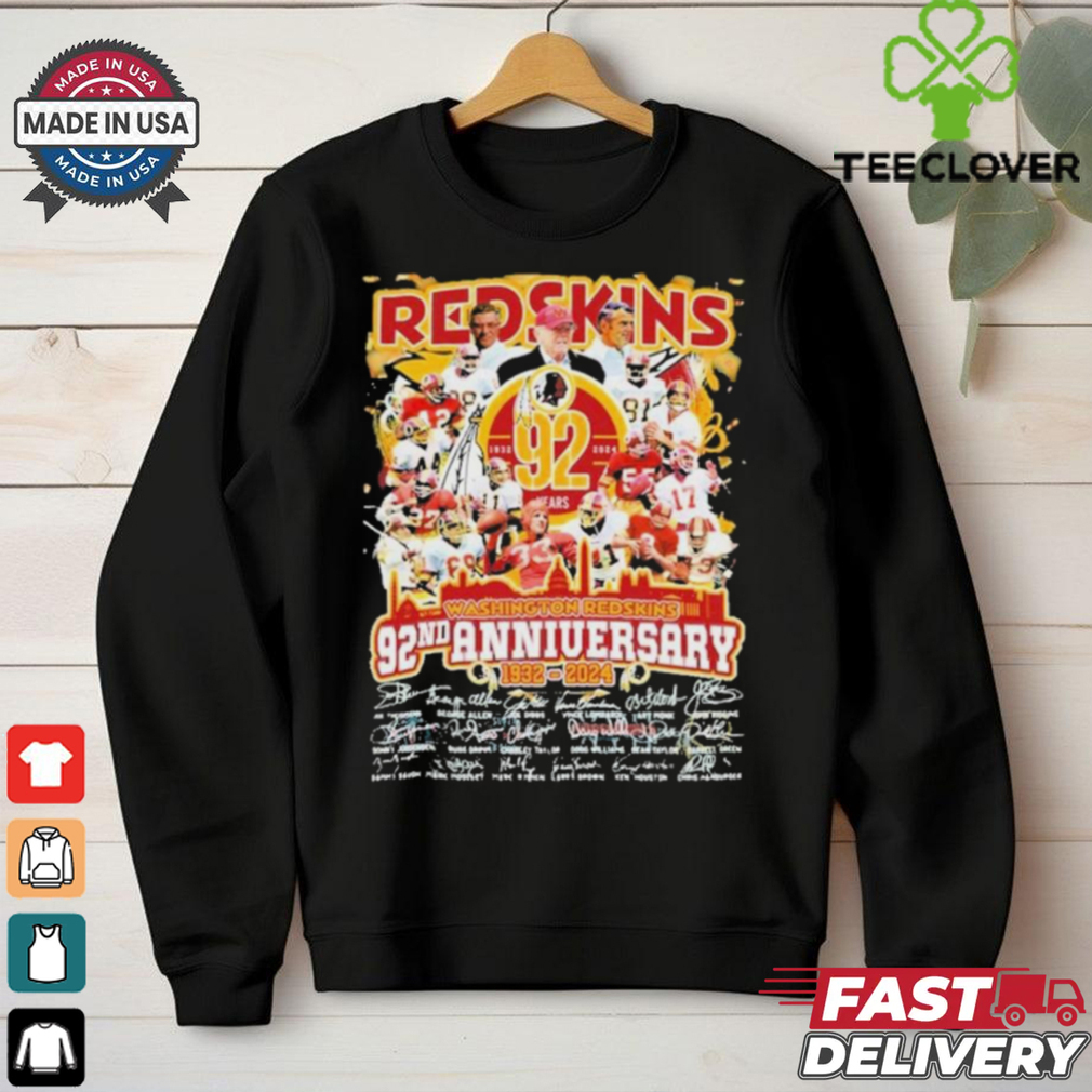 Washington Redskins 92nd Anniversary 1932 2024 T Shirt Washington Redskins 92nd Anniversary 1932 2024 T Shirt