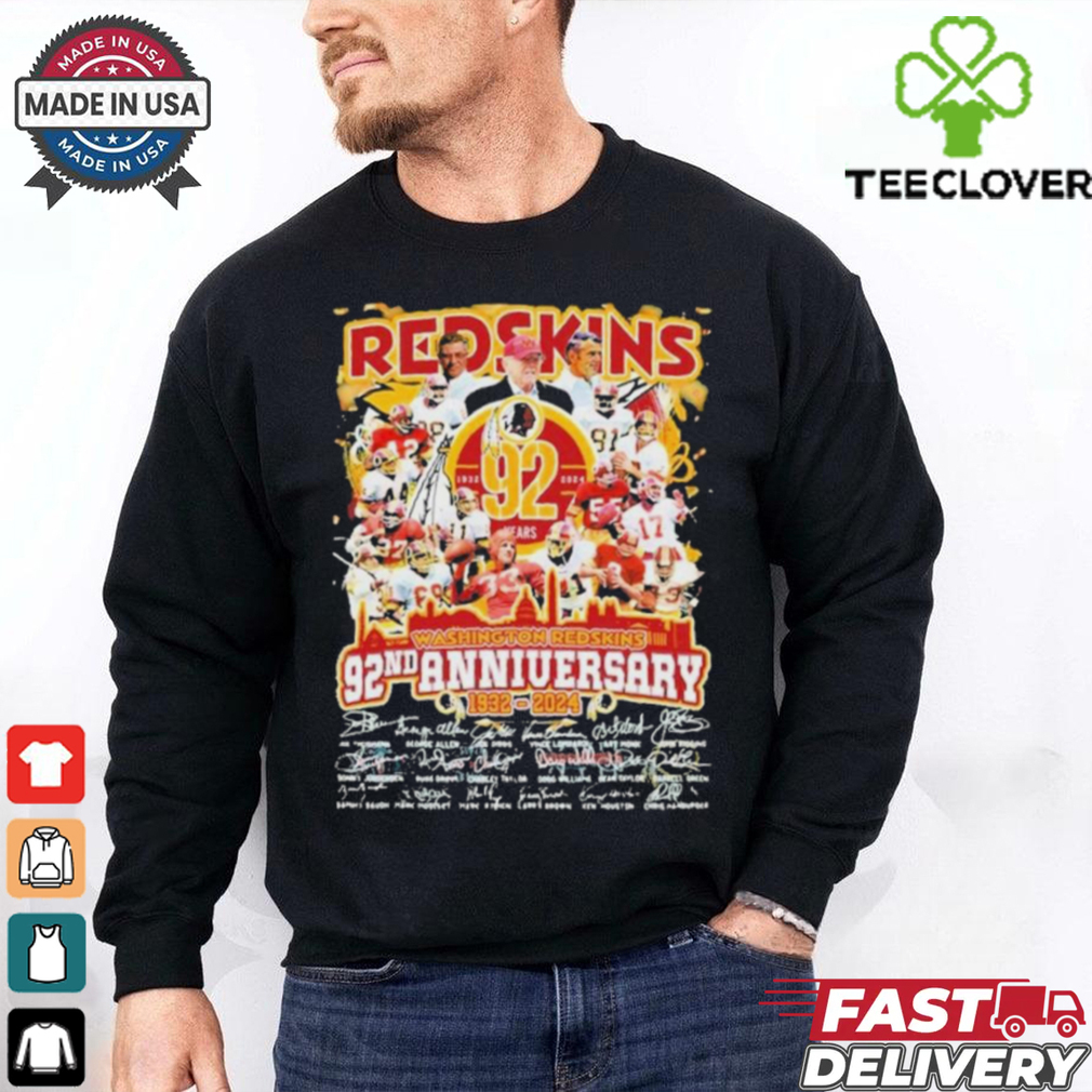 Washington Redskins 92nd Anniversary 1932 2024 T Shirt Washington Redskins 92nd Anniversary 1932 2024 T Shirt