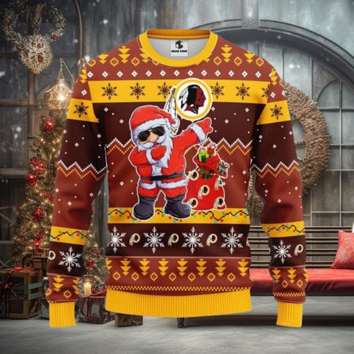 Washington Redskins Dabbing Santa Claus Xmas Ugly Christmas Sweater Best Christmas Gift Ideas